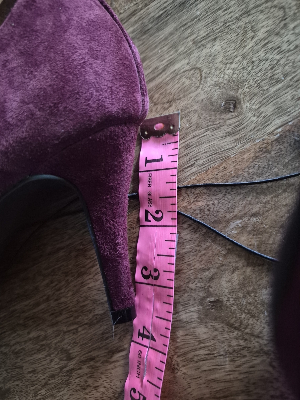 BNWT Tahari Luxe Leather Suede Pointed Toe Stiletto Pump 7.5 Heel Wine Burgundy - Picture 10 of 12